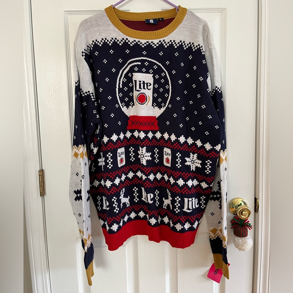 NWT Miller Lite Holiday Sweater